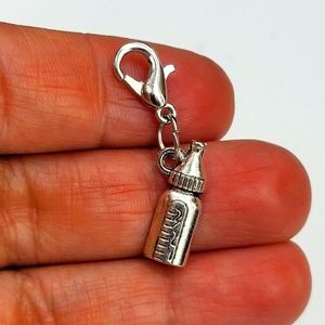 Clip On baby bottle charms planner zipper pull clipon babyshower charms